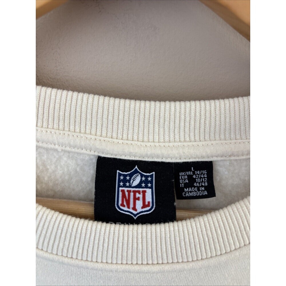 NFL New York Jets Vintage Style Cream Graphic Crewneck Sweatshirt Women’s L - Picture 3 of 5